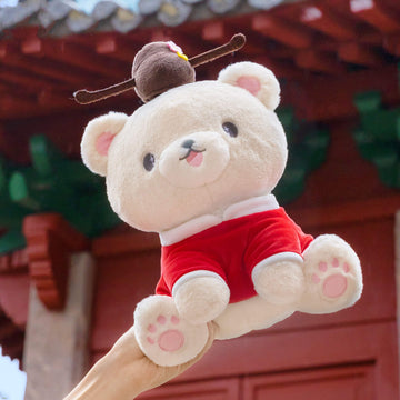 Adorable Fly Bear Stuffed Animal Plush Toy with Magnetic Hat
